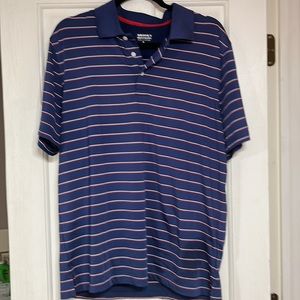 Brooks Brothers Navy Blue, red and white Striped Men's Polo Size Large